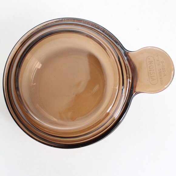 Corning Ware Visions Pyrex Vintage Amber 'Grab It' with Glass Lid - Picture 3 of 6